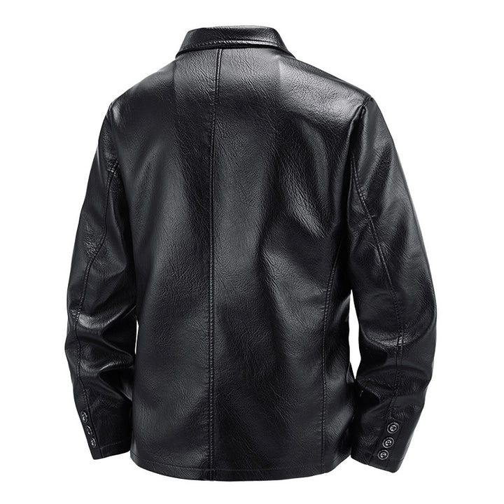 Herren Elegante Kunstlederjacke im klassischen Schnitt Drune