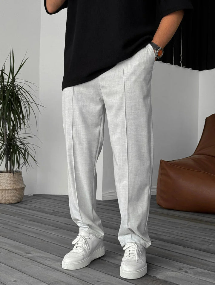 Herren elegante und bequeme Chinohose mit Falten Drune