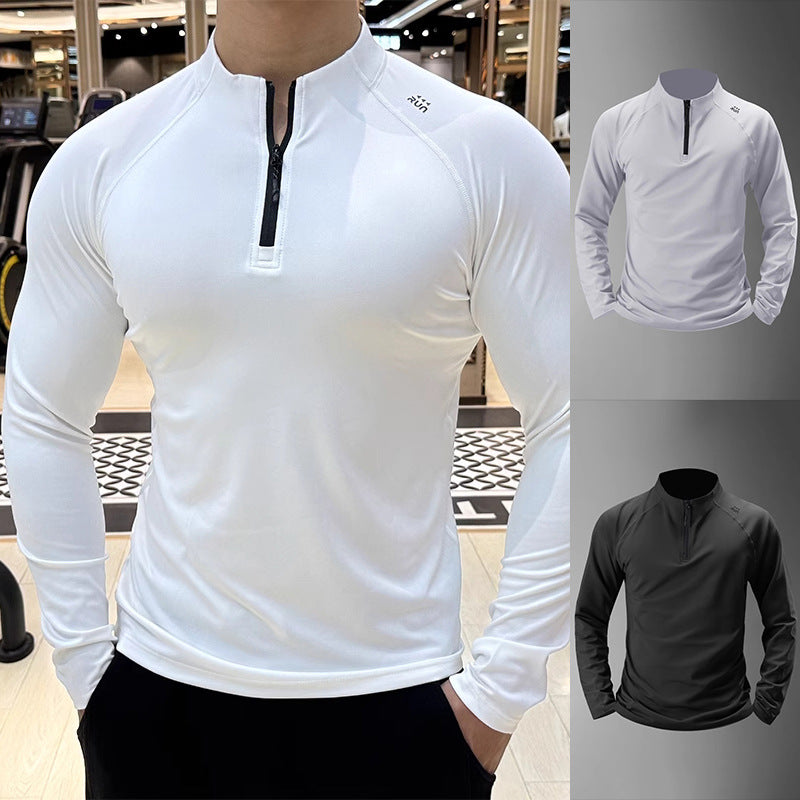 Herren Sportliches Langarmshirt mit Reißverschluss Drune