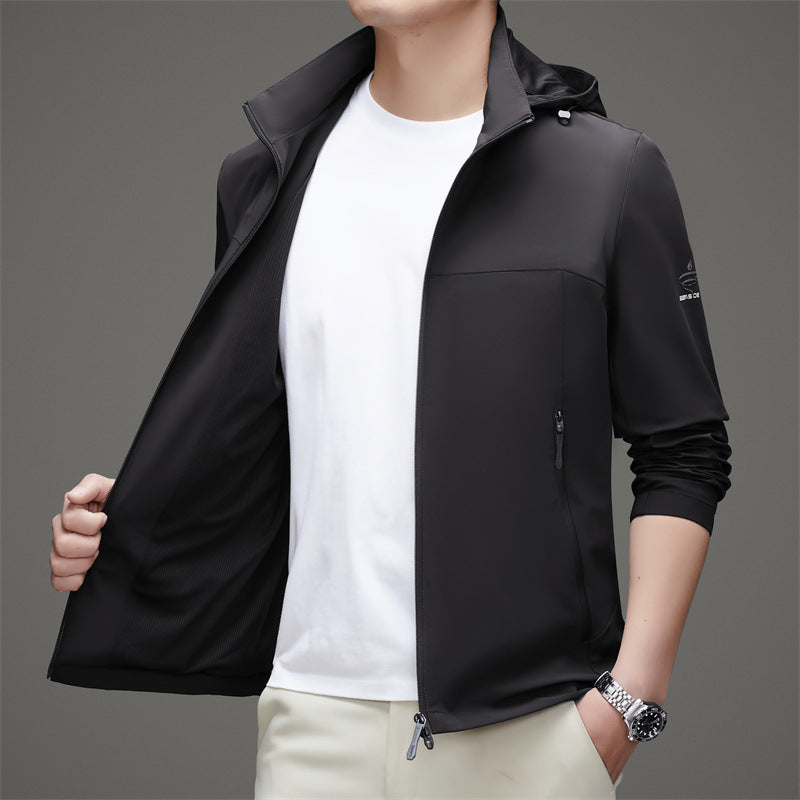 Herren Funktionsjacke mit atmungsaktiver Membran und praktischer Kapuze Drune