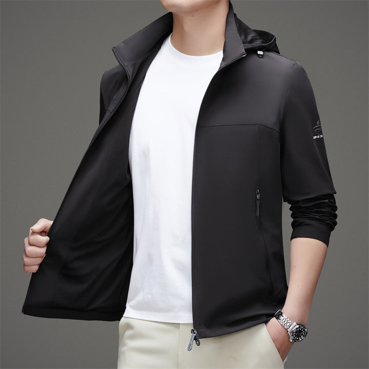 Herren Funktionsjacke mit atmungsaktiver Membran und praktischer Kapuze Drune
