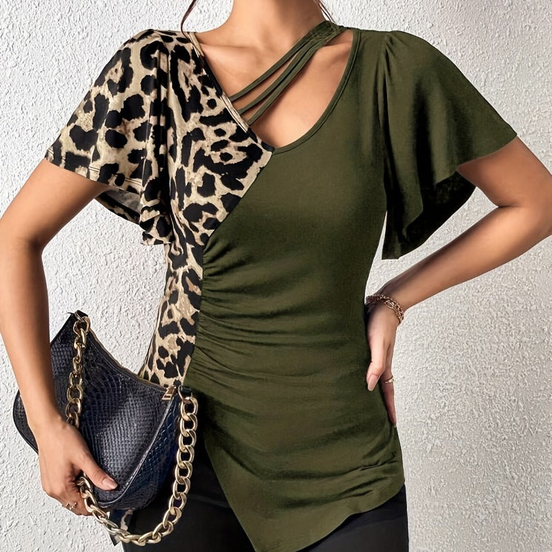 Damen Trendiges Oberteil mit asymmetrischem Design und raffinierten Cut-Outs Drune
