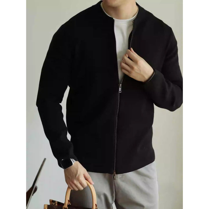 Herren Elegante Strickjacke mit durchgehendem Reißverschluss Drune