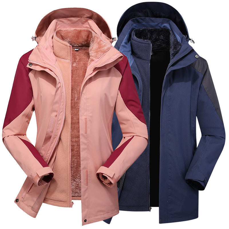 Damen Modulare Softshell-Regenjacke mit herausnehmbarer Fleece-Innenjacke und verstellbarer Kapuze Drune