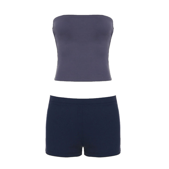 Damen Bandeau-Badeanzug mit Shorts Drune