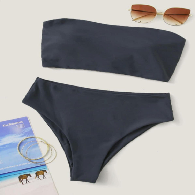 Damen Bandeau-Bikini mit hochgeschnittenem Unterteil Drune