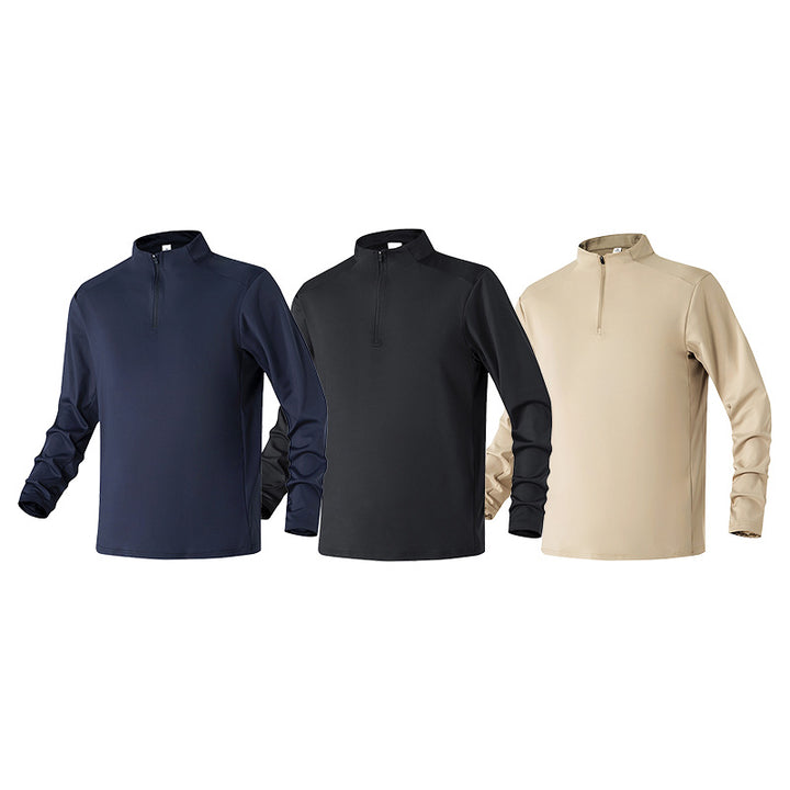 Herren Atmungsaktives Funktions‑Halbzip Trainingsshirt mit Stretch und Stehkragen Drune