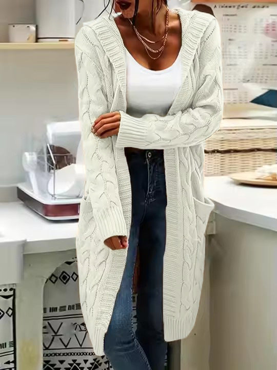 Damen Grobstrick Cardigan mit seitlichen Taschen und strukturiertem Zopfdesign Drune