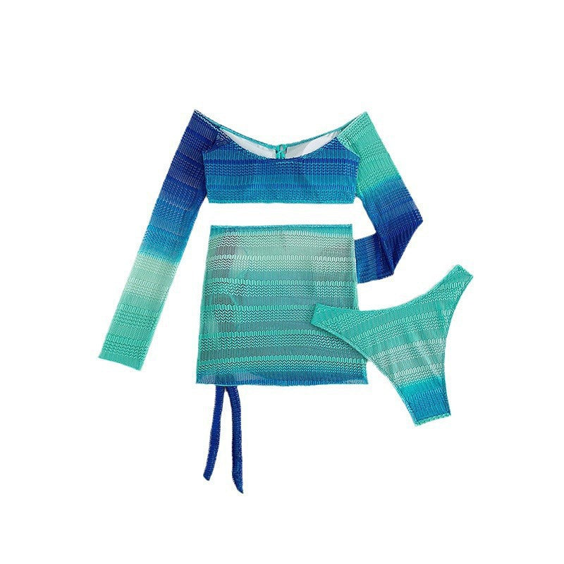 Damen Off-Shoulder Strandtop und Wickelrock Set Drune