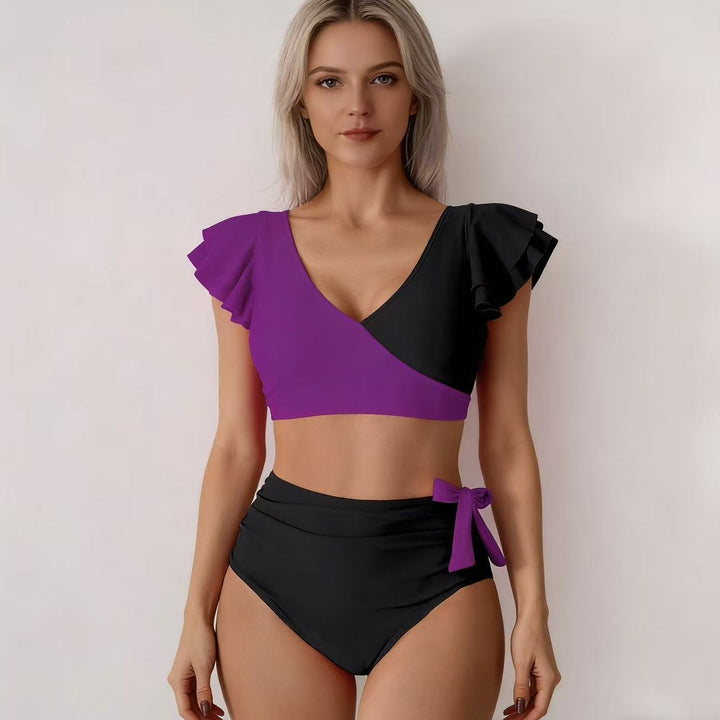Damen Hochtailliertes Bikini-Set mit Rüschendetails Drune