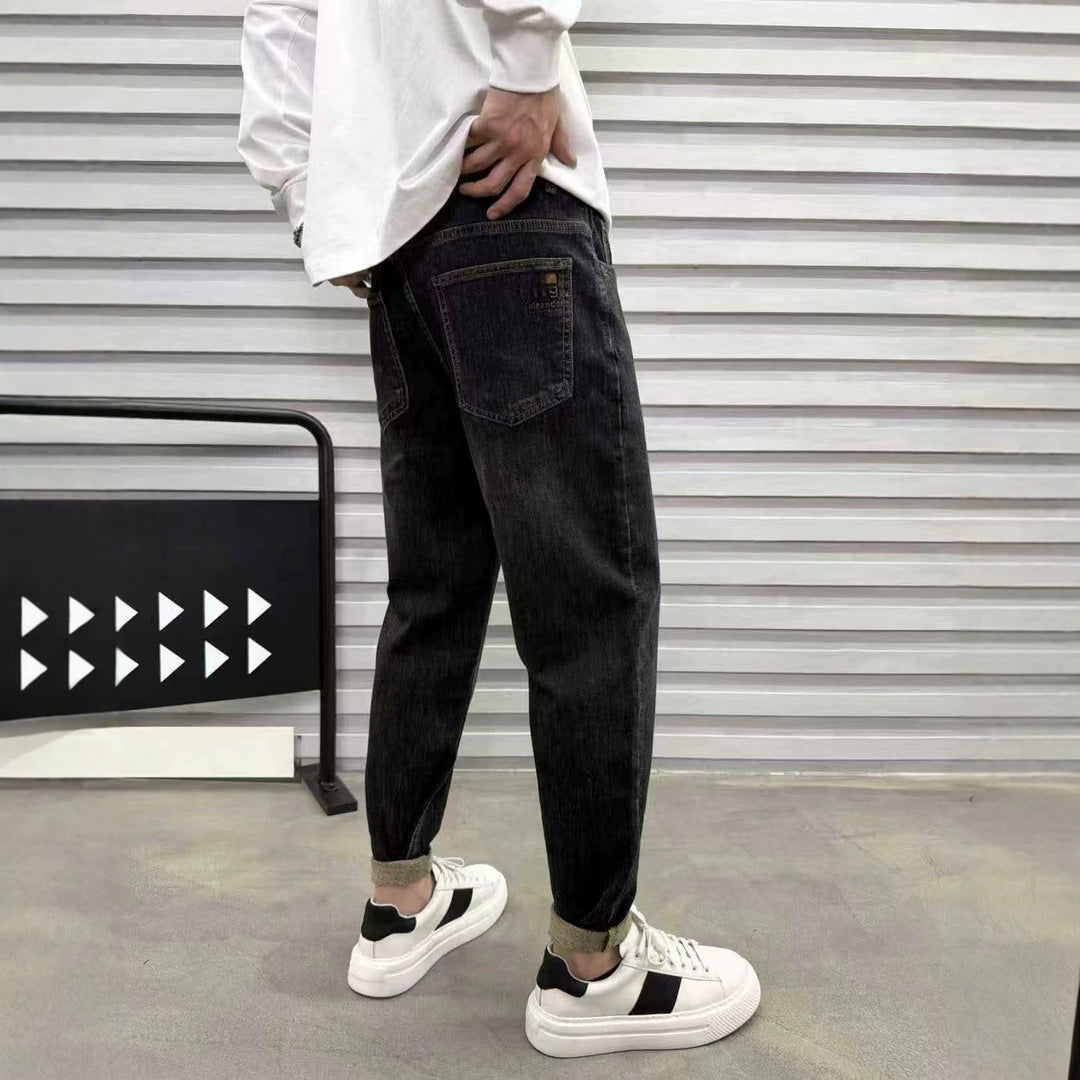 Herren Relaxed Denim-Jogger mit Kordelzug und elastischem Saum Drune