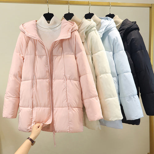Damen Komfortable und stylische Pufferjacke mit Kapuze und praktischen Reißverschlusstaschen Drune