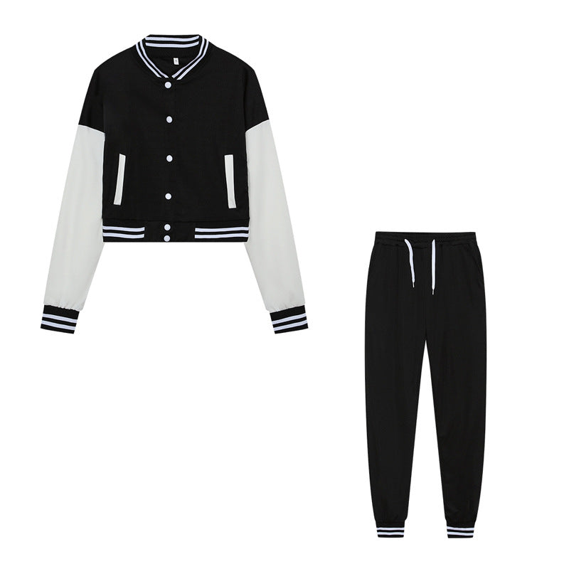 Damen Sportliches Set mit cropped Jacke und Jogginghose im modernen Look Drune