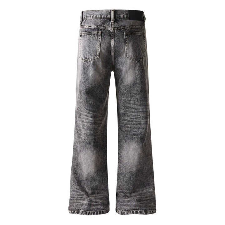 Damen weite Cropped-Jeans mit hoher Taille und Used-Effekt Drune