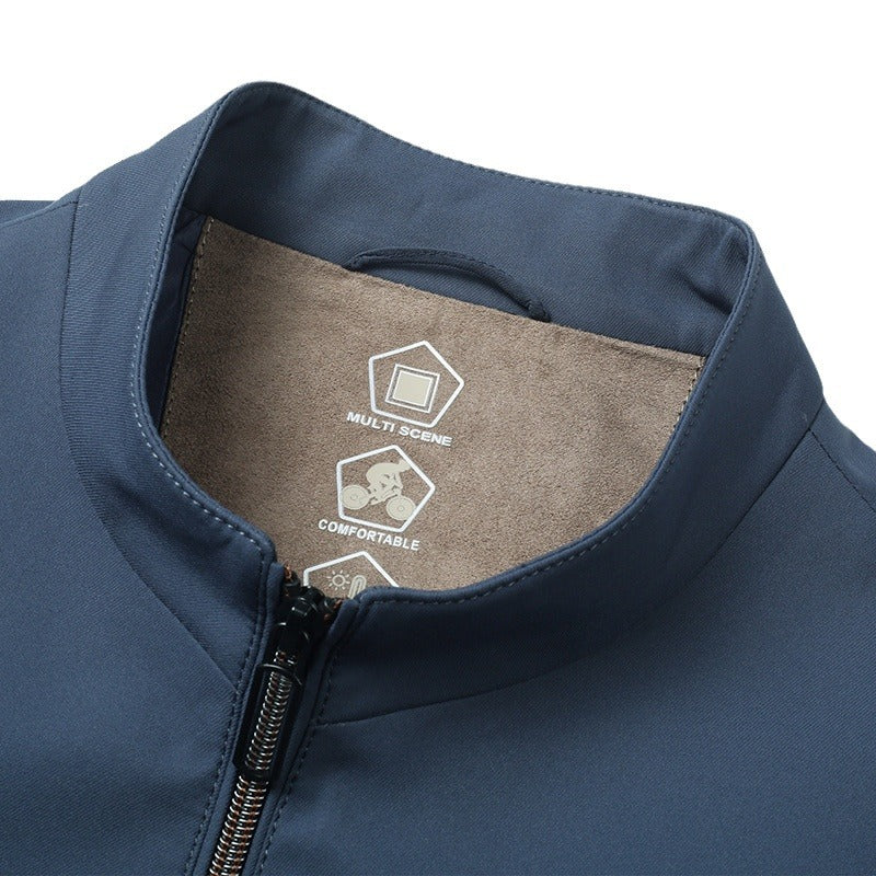 Herren leichte Übergangsjacke mit modernem Stehkragen und praktischen Reißverschlusstaschen Drune