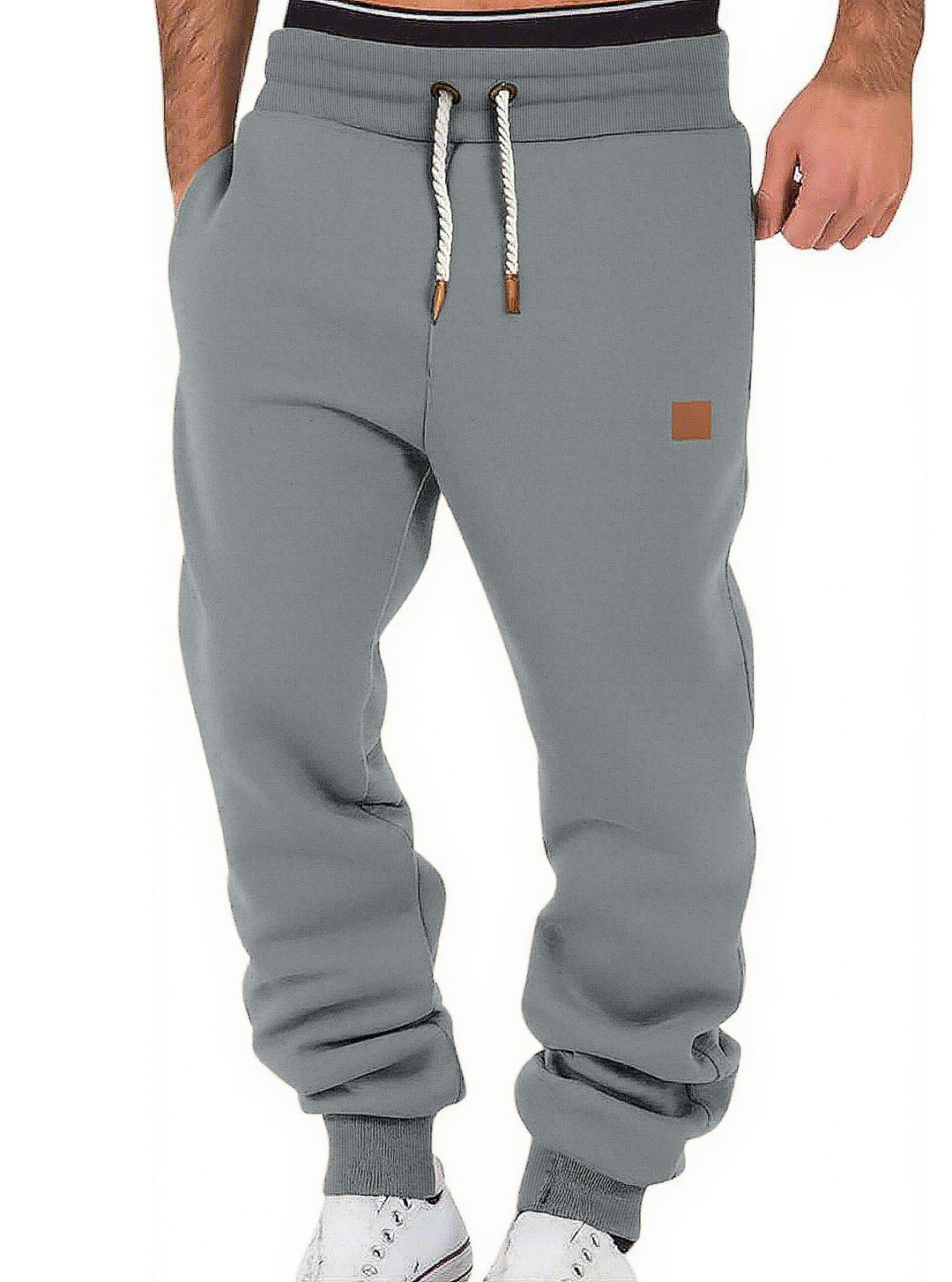 Herren Relax-Fit Fleece-Jogginghose mit Bündchen und Kordelzug Drune