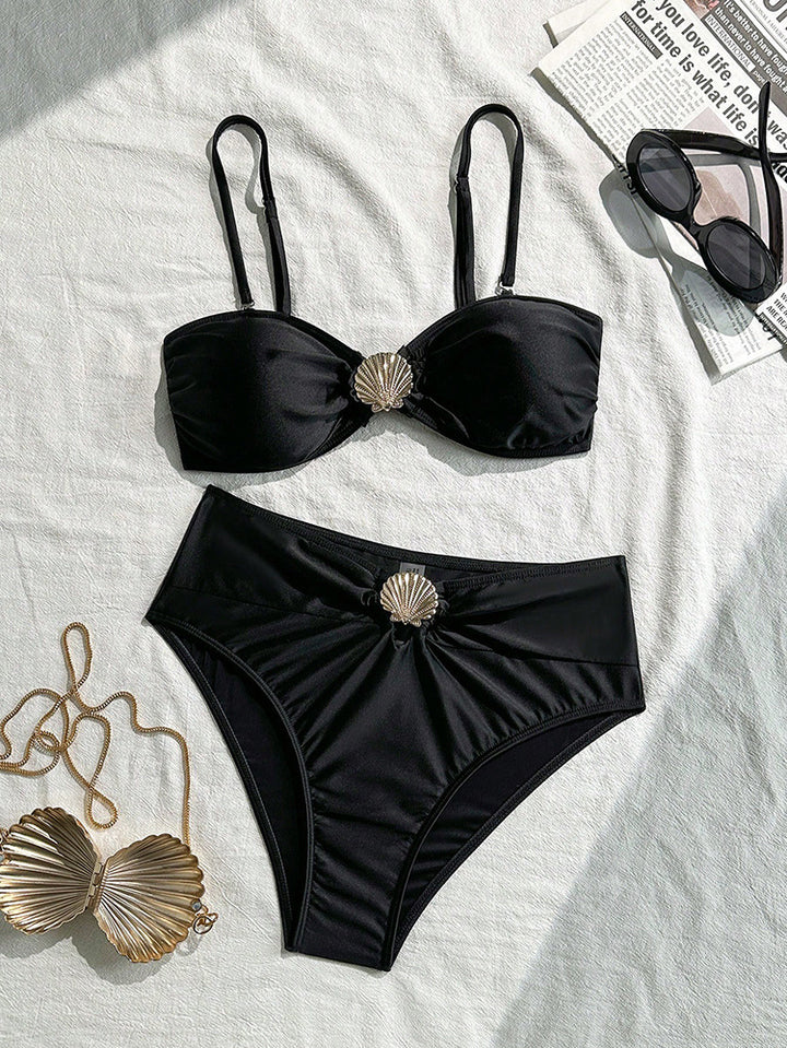 Damen Bandeau-Bikini-Set mit elegantem Muschel-Detail Drune