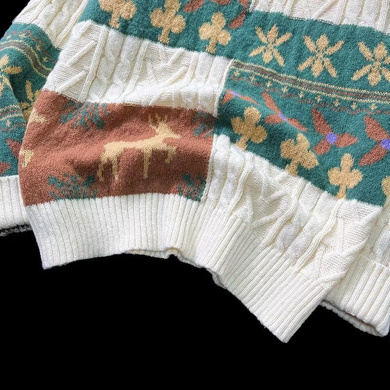 Damen Strickpullover mit modischem Zopfmuster und hohem Kragen Drune