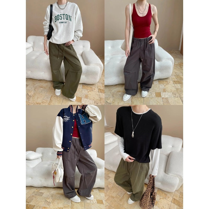 Damen lässige bequeme Chino-Hosen mit elastischem Bund Drune