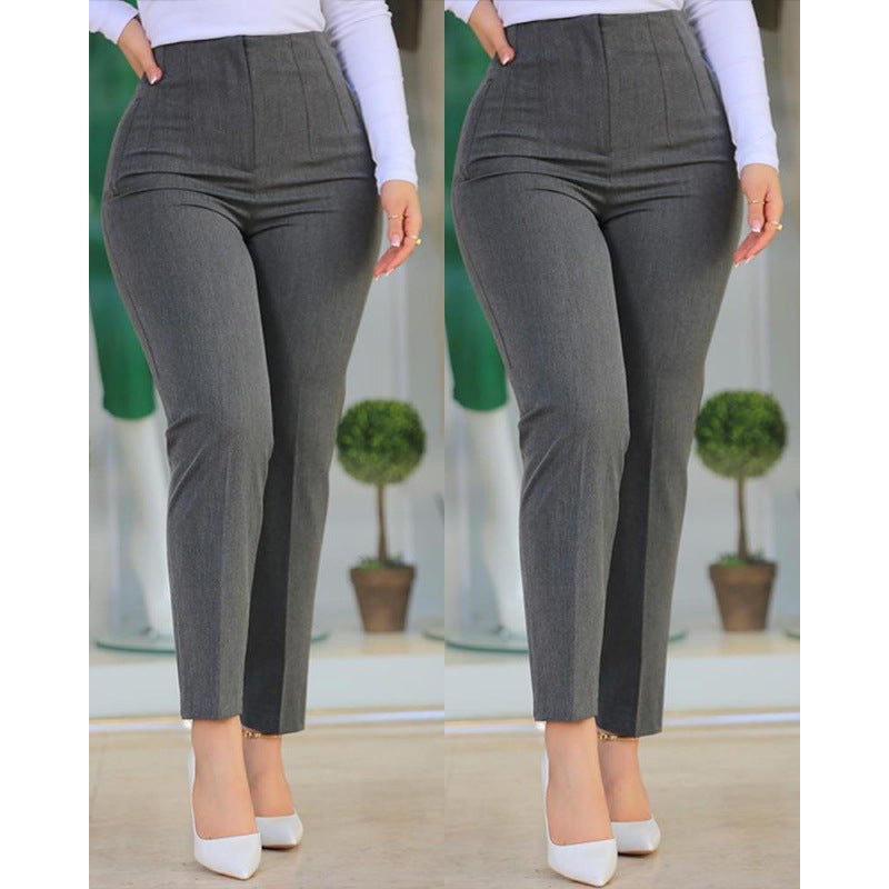 Damen Hochgeschnittener Schlank-Pant mit dekorativem Nähdetails Drune