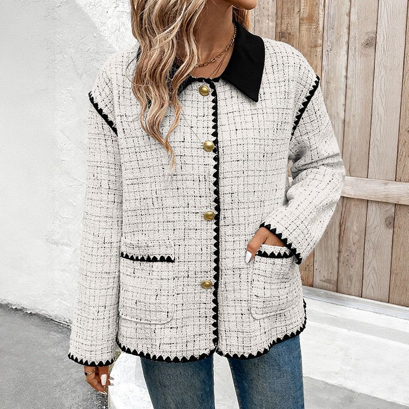 Damen Modische Tweedjacke Drune