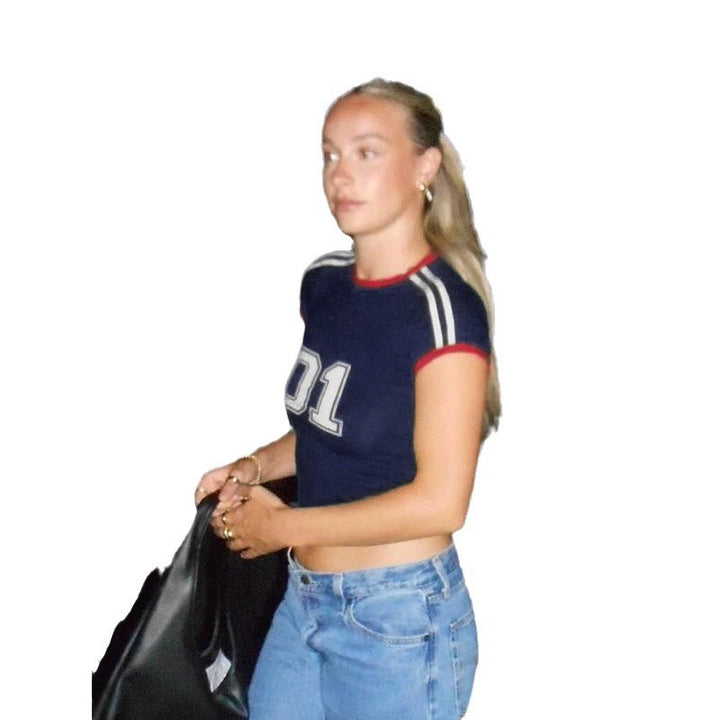 Damen asymmetrisches Kurzarmoberteil mit lässigem Schnitt und Kapuzendetail Drune