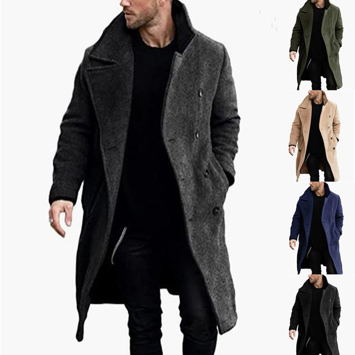 Herren eleganter Mantel mit breitem Kragen Drune