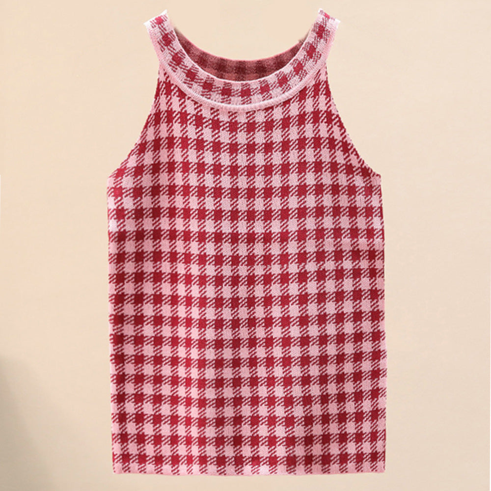 Damen Sportliches Tanktop mit schickem Karomuster Drune