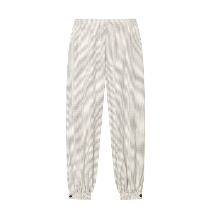 Damen Karierte Relaxed‑Joggerhose mit Gummibund, elastischen Bündchen und Druckknopfmanschetten Drune