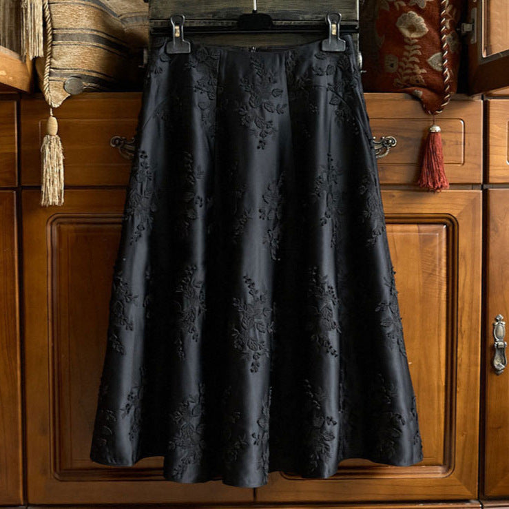 Damen Eleganter Maxirock mit floralem Muster Drune