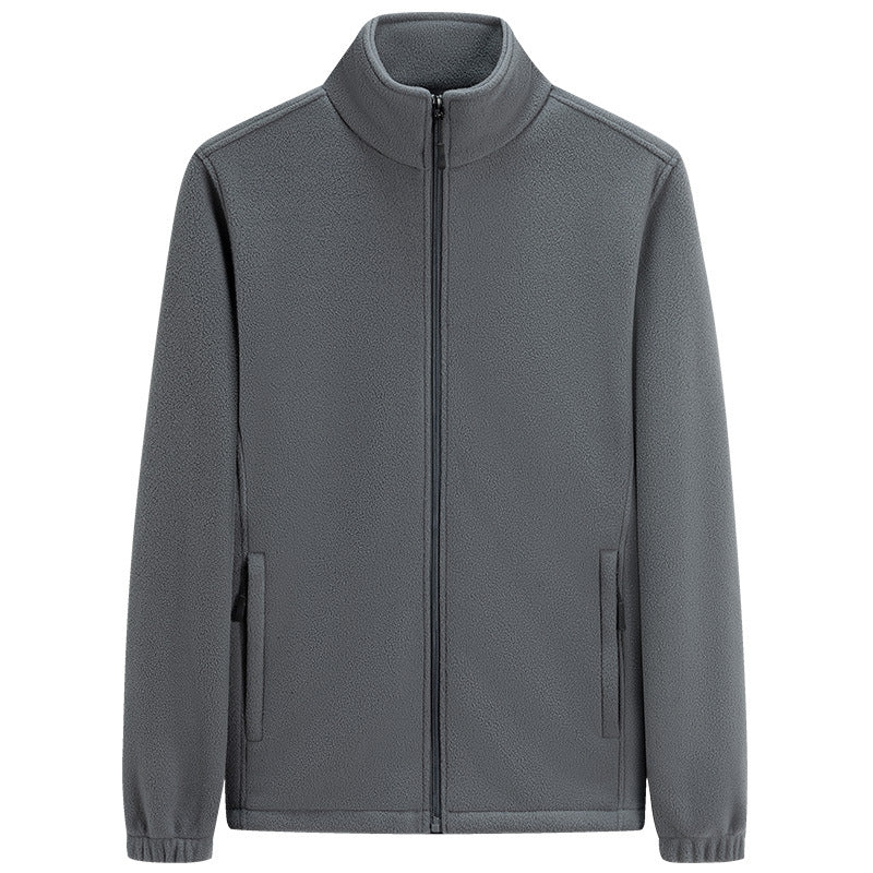 Unisex Leichte Fleece-Zipjacke mit Stehkragen, Elastikbündchen & Clean-Design Drune