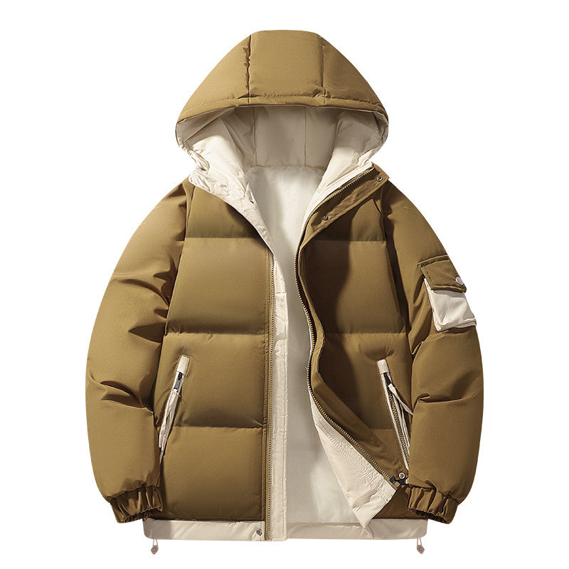 Herren urbaner Steppanorak mit Kapuze, kontrastiertem Futter und Multitaschen Drune