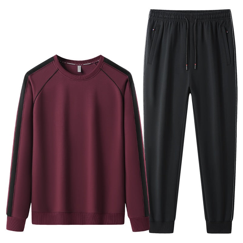 Herren Freizeit-Trainingsanzug-Set aus weichem Jersey mit Raglanärmeln & elastischem Kordelbund Drune