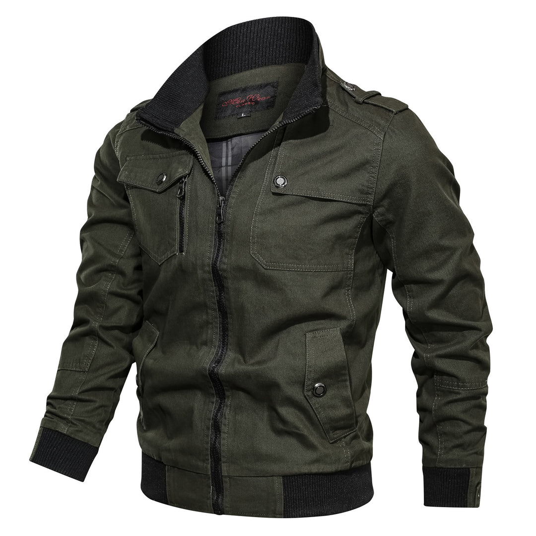 Herren Utility-Fieldblouson aus Canvas mit Rippkragen und Pattentaschen Drune
