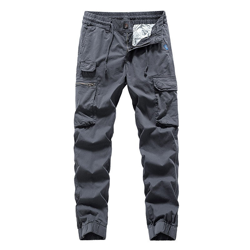 Herren Utility-Cargo-Jogger aus robustem Baumwoll-Twill mit elastischem Komfortbund, Multifach‑Taschen und Reißverschluss-Beintasche Drune