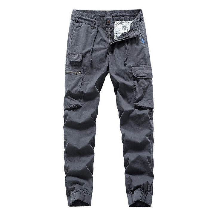 Herren Utility-Cargo-Jogger aus robustem Baumwoll-Twill mit elastischem Komfortbund, Multifach‑Taschen und Reißverschluss-Beintasche Drune