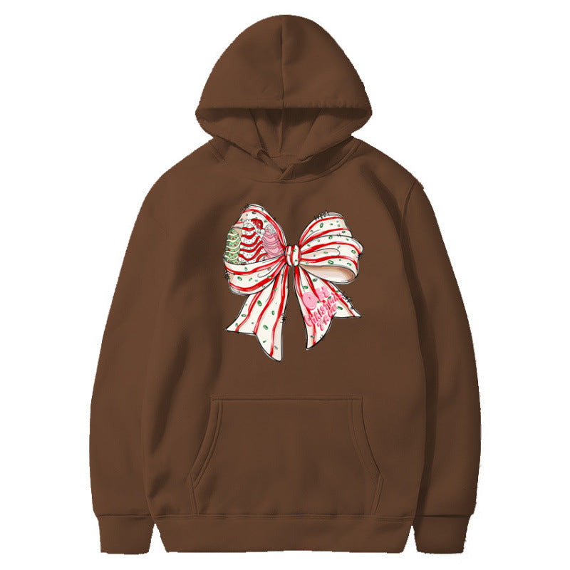 Damen Kapuzenpullover mit festlichem Schleifenmotiv Drune