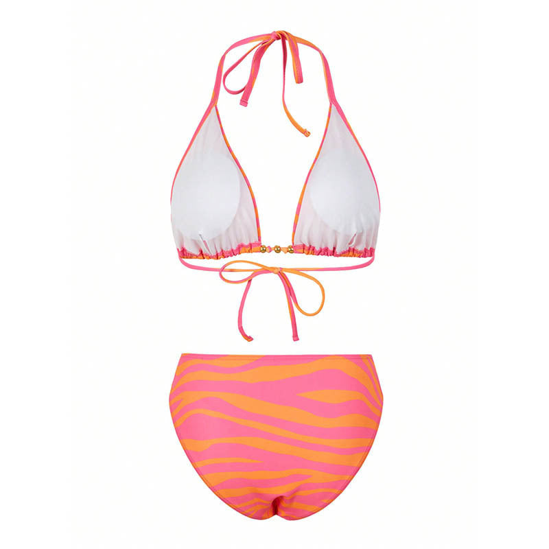 Damen Bikiniset mit modischem Wickelrock und trendigem Zebra-Design Drune
