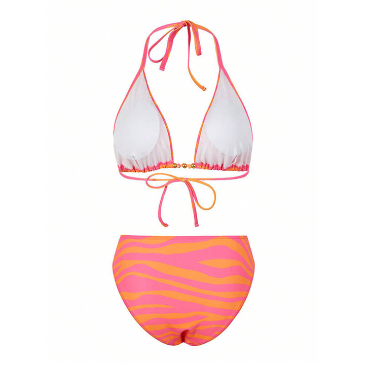 Damen Bikiniset mit modischem Wickelrock und trendigem Zebra-Design Drune
