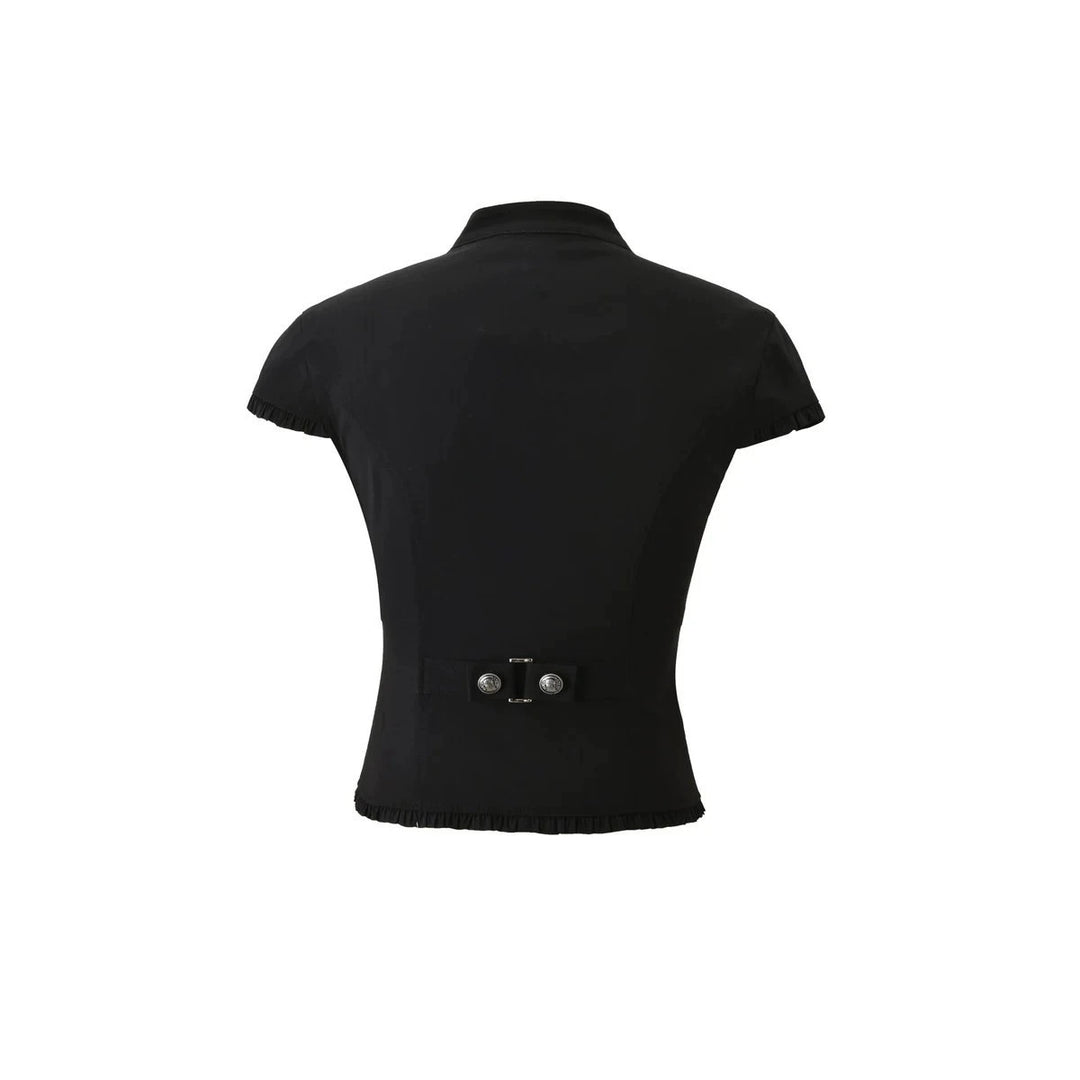Damen Elegantes Blazer-Oberteil mit asymmetrischem Ausschnitt Drune