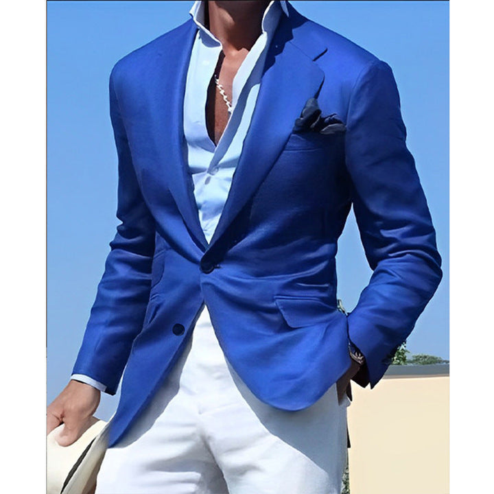 Herren Eleganter Blazer mit modernem Schnitt und strukturiertem Gewebe Drune