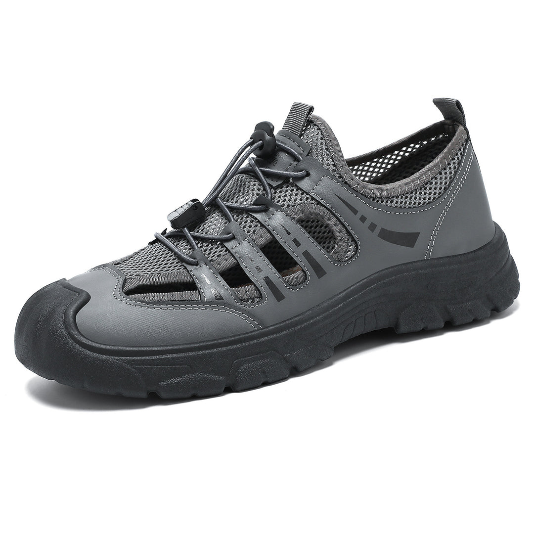 Herren nan robuster Outdoor-Sandalensneaker mit atmungsaktivem Mesh, Schnellzug-Bungee und griffiger Profilsohle Drune