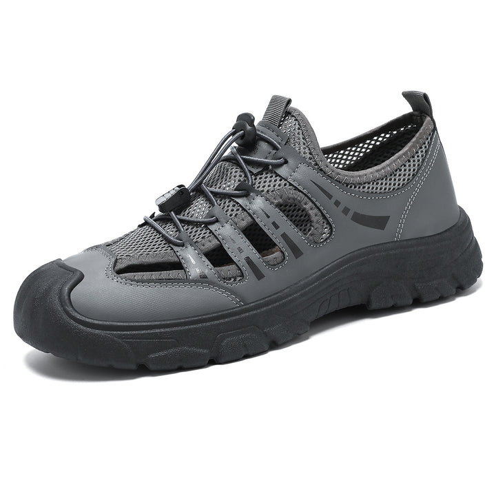 Herren nan robuster Outdoor-Sandalensneaker mit atmungsaktivem Mesh, Schnellzug-Bungee und griffiger Profilsohle Drune
