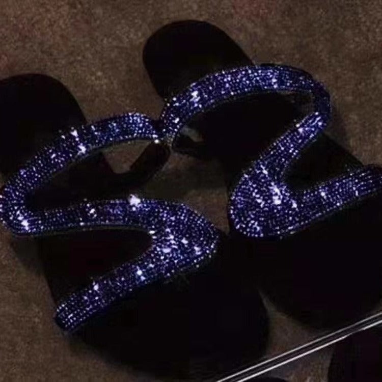 Damen Glamouröse Zehentrenner-Sandalen mit funkelnden Strass-Akzenten Drune