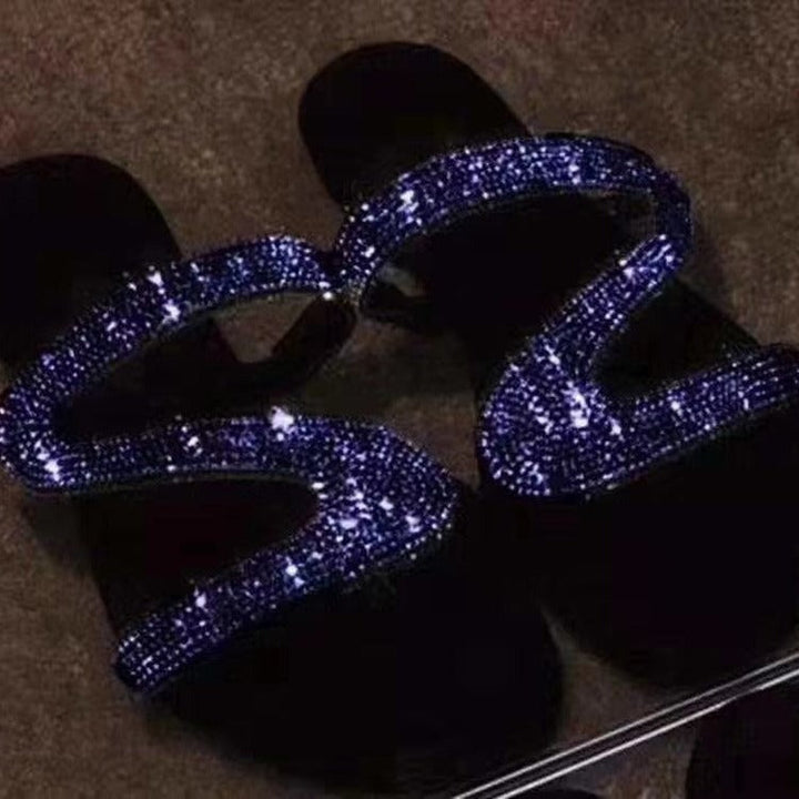 Damen Glamouröse Zehentrenner-Sandalen mit funkelnden Strass-Akzenten Drune