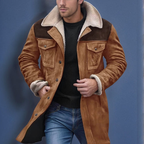 Herren Lammfelljacke im lässigen Utility-Stil mit großzügigen Taschen Drune