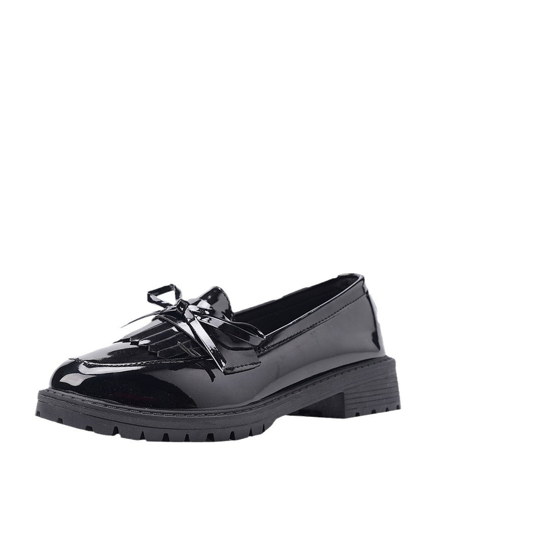 Damen Glänzende Tassel‑Loafer mit Fransen‑Quaste, robuster Profilsohle und gepolstertem Komfortfußbett Drune