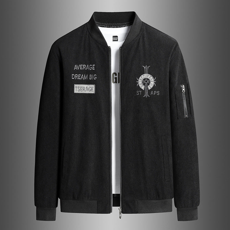 Herren Modische Bomberjacke mit Stickerei Drune