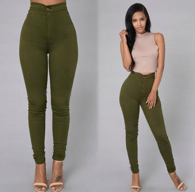 Damen Figurbetonte Jeanshose mit elastischem Taillenzug Drune