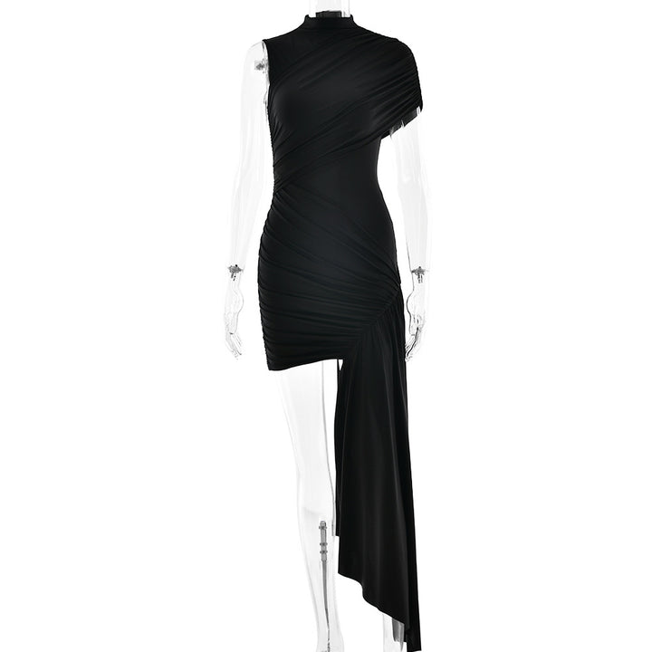 Damen figurbetontes Minikleid mit asymmetrischer Drapierung Drune
